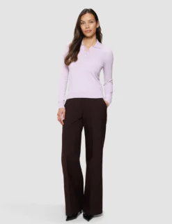Women's Elevated Knit Polo Soft Pink Melange