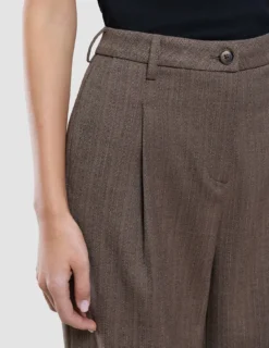 Women Serene Pants Wide Brown Stone Herringbone