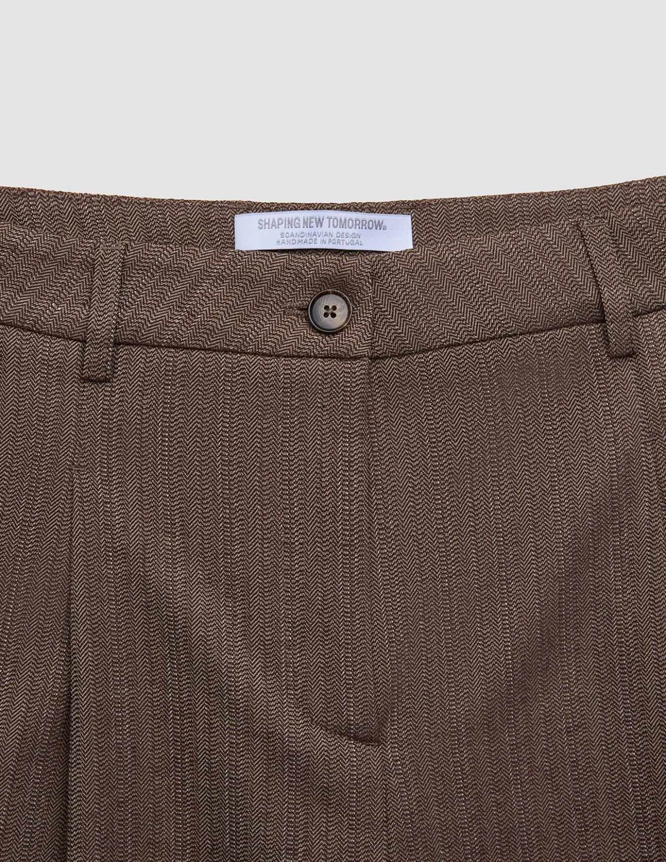 Women Serene Pants Wide Brown Stone Herringbone