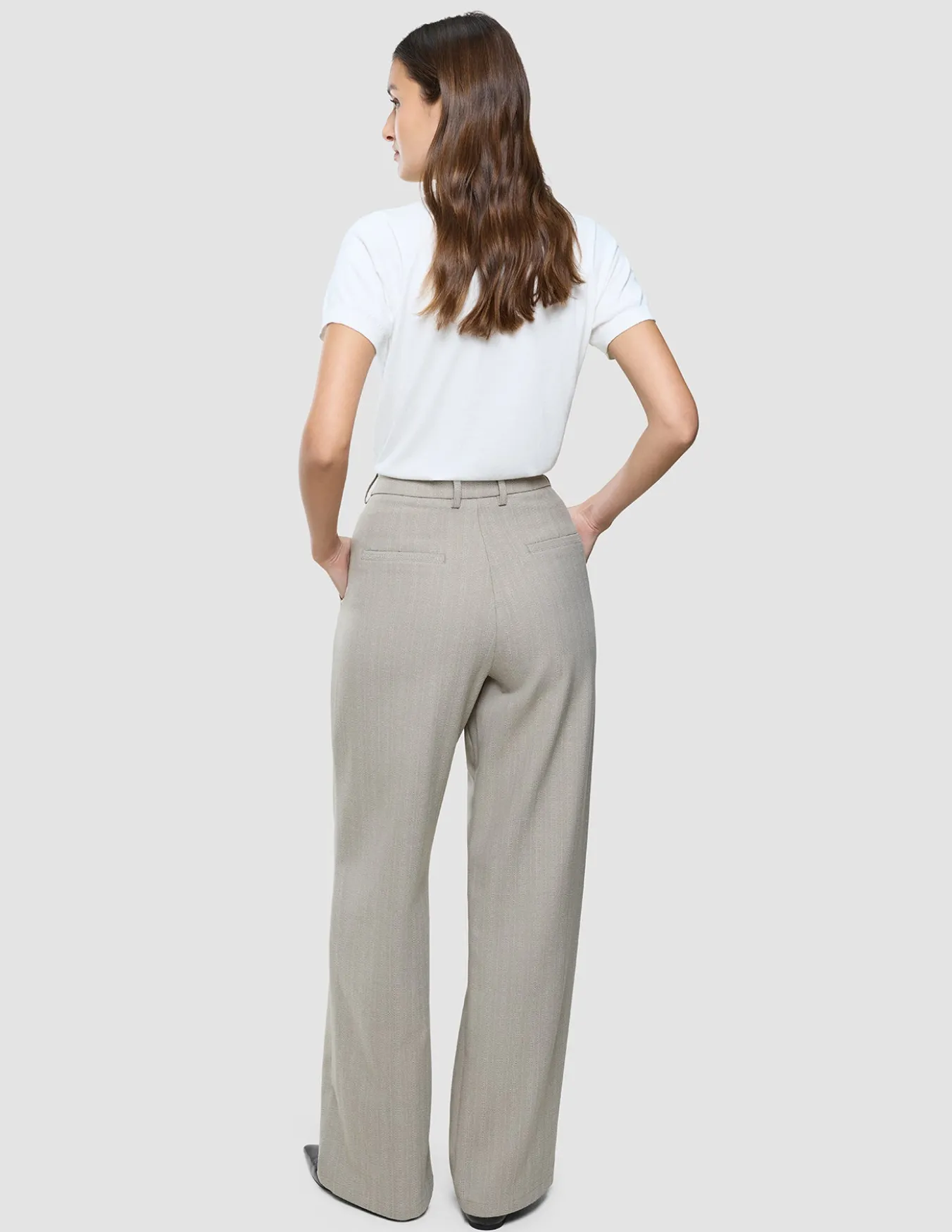 Women Serene Pants Wide Burnt Sugar Herringbone