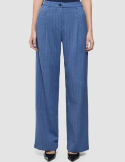 Women Serene Pants Wide Ombre Blue Herringbone