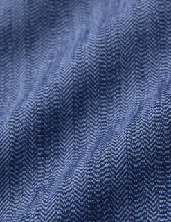 Women Serene Pants Wide Ombre Blue Herringbone