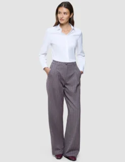 Women Serene Pants Wide Pink Winery Herringbone