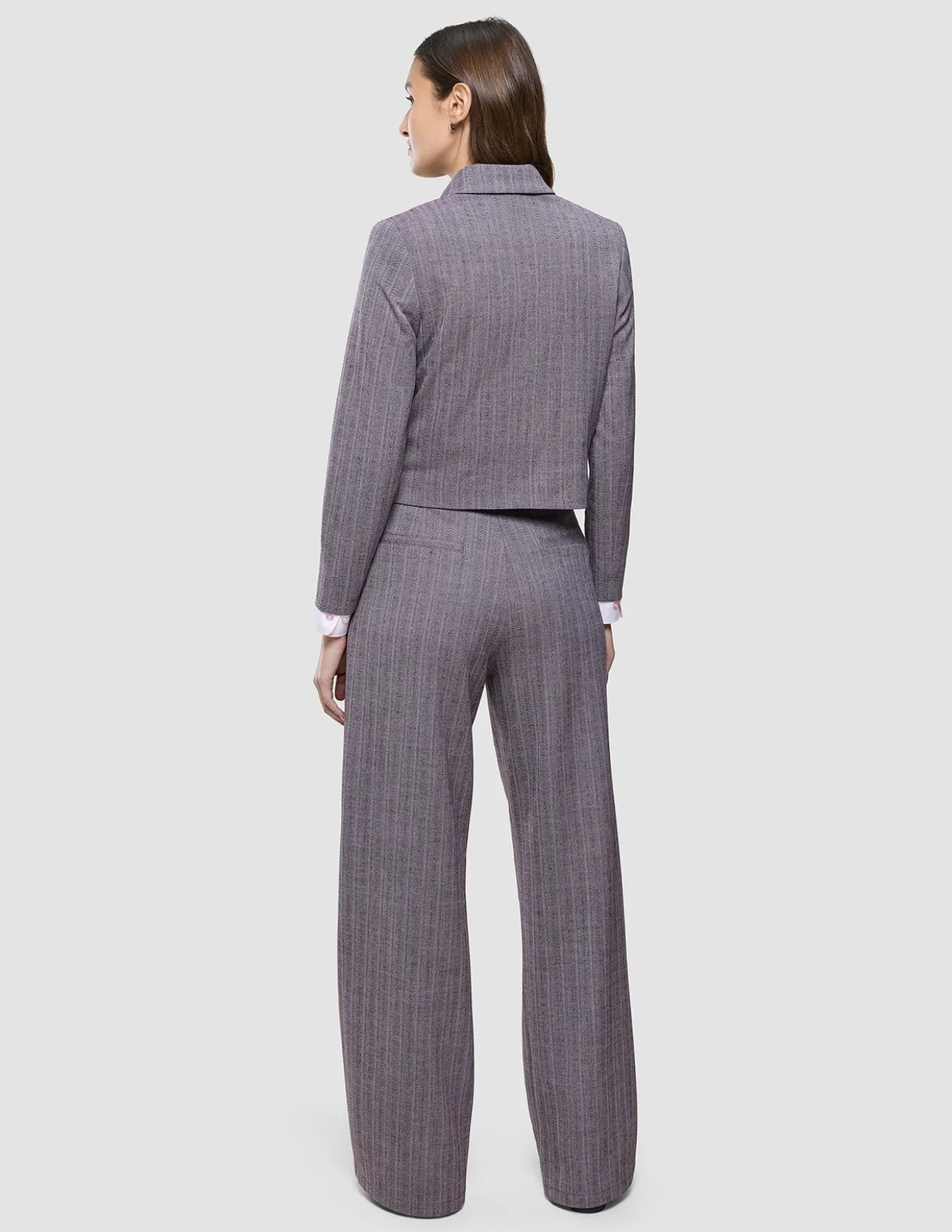 Women Serene Short Jacket Pink Winery Herringbone