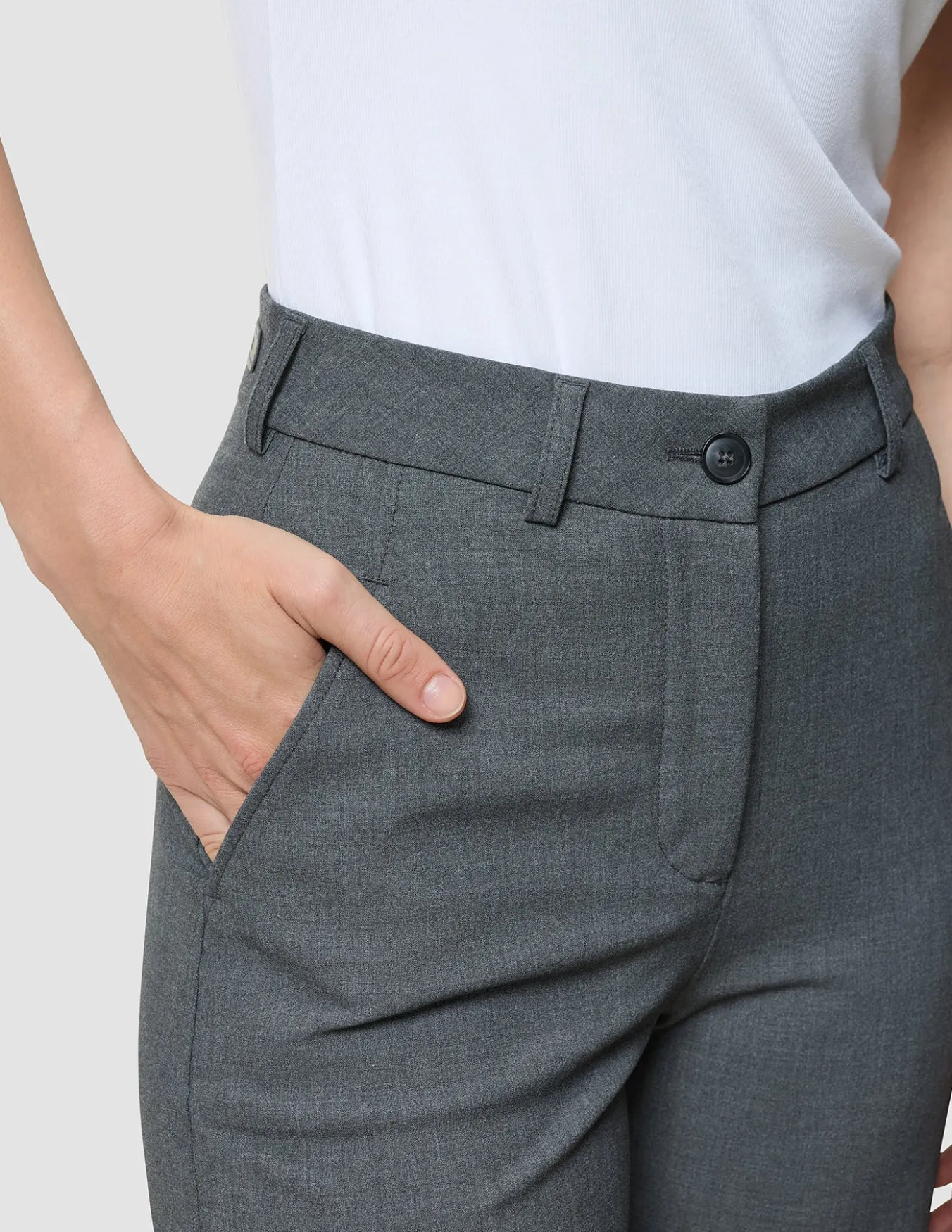 Women's Essential Pants Straight Dark Grey Melange