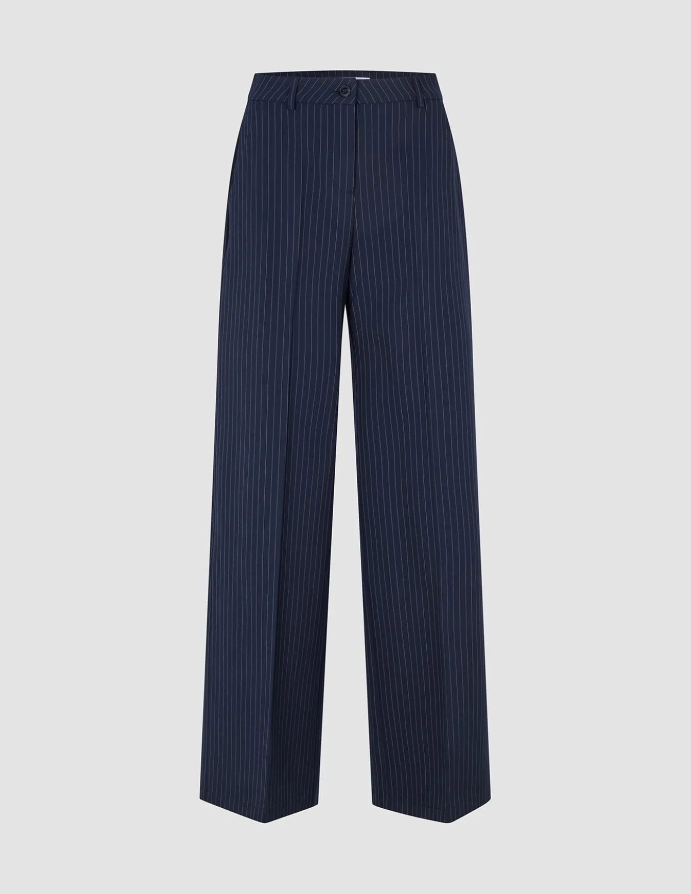 Women's Essential Pants Wide Navy Pinstripe