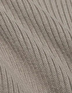 Women's Fine Knit Rib Vest Dark Sand