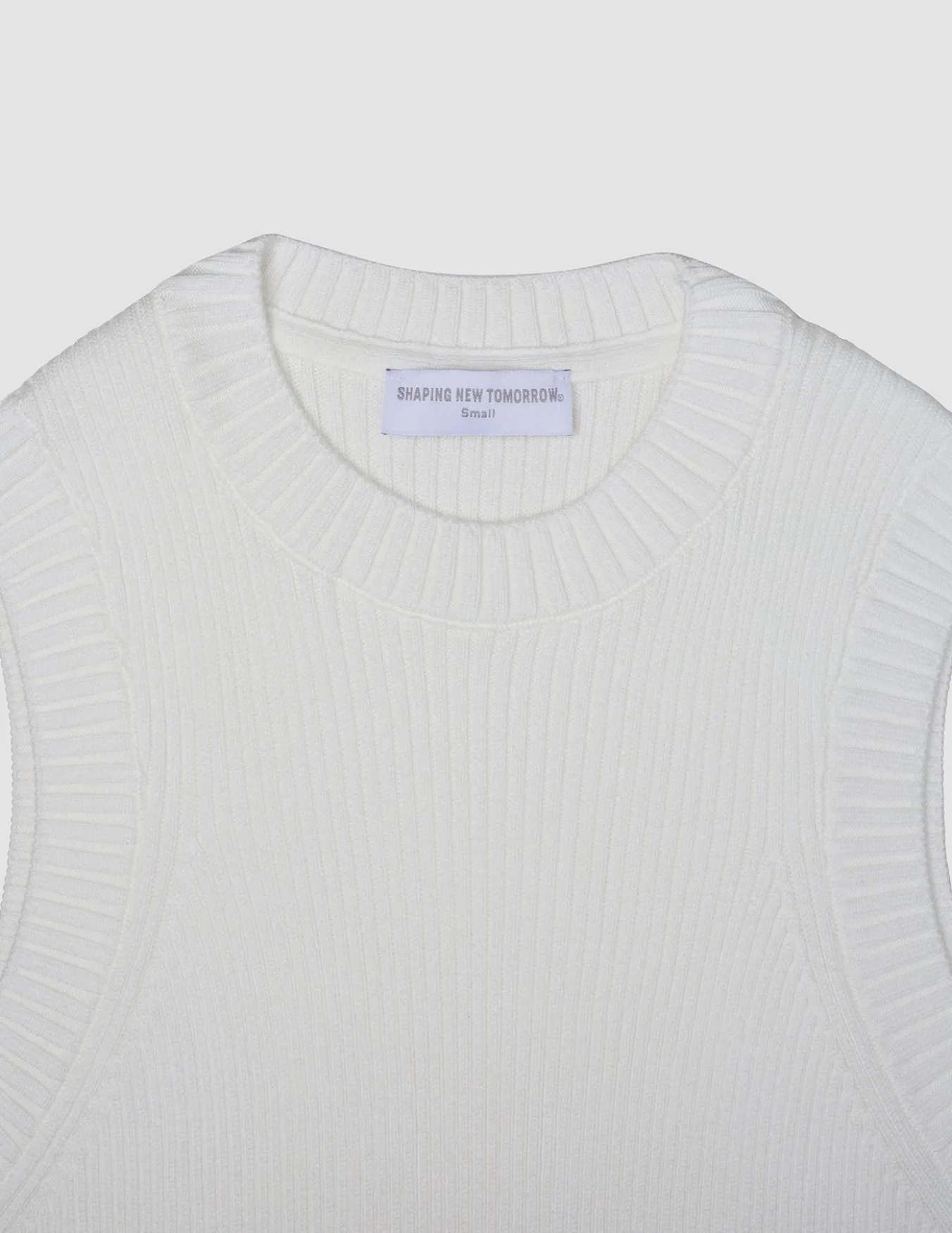 Women's Fine Knit Rib Vest Off White