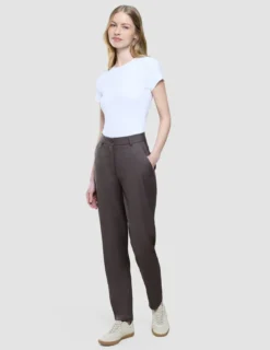Women Skye Pants Tapered Dark Chestnut Melange