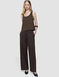 Women's Linen Pants Relaxed Espresso