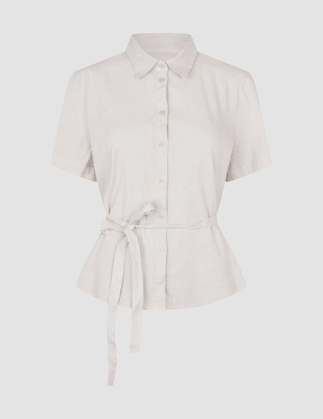 Women's Linen Shirt Short Sleeved Sandy Beige