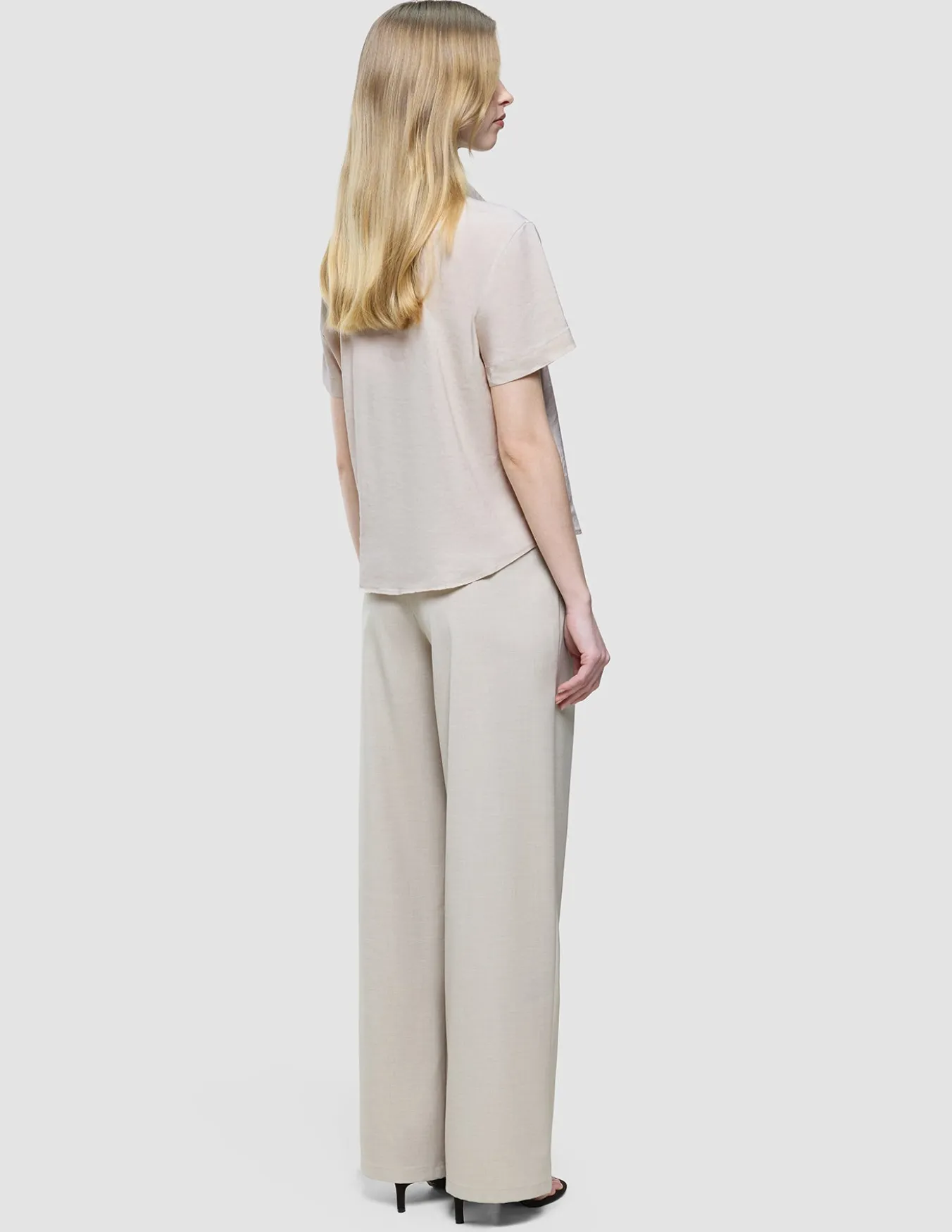 Women's Linen Shirt Short Sleeved Sandy Beige