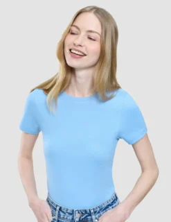 Women's Rib T-Shirt Blissful Blue