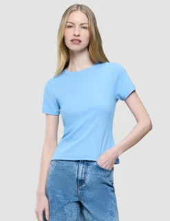 Women's Rib T-Shirt Blissful Blue