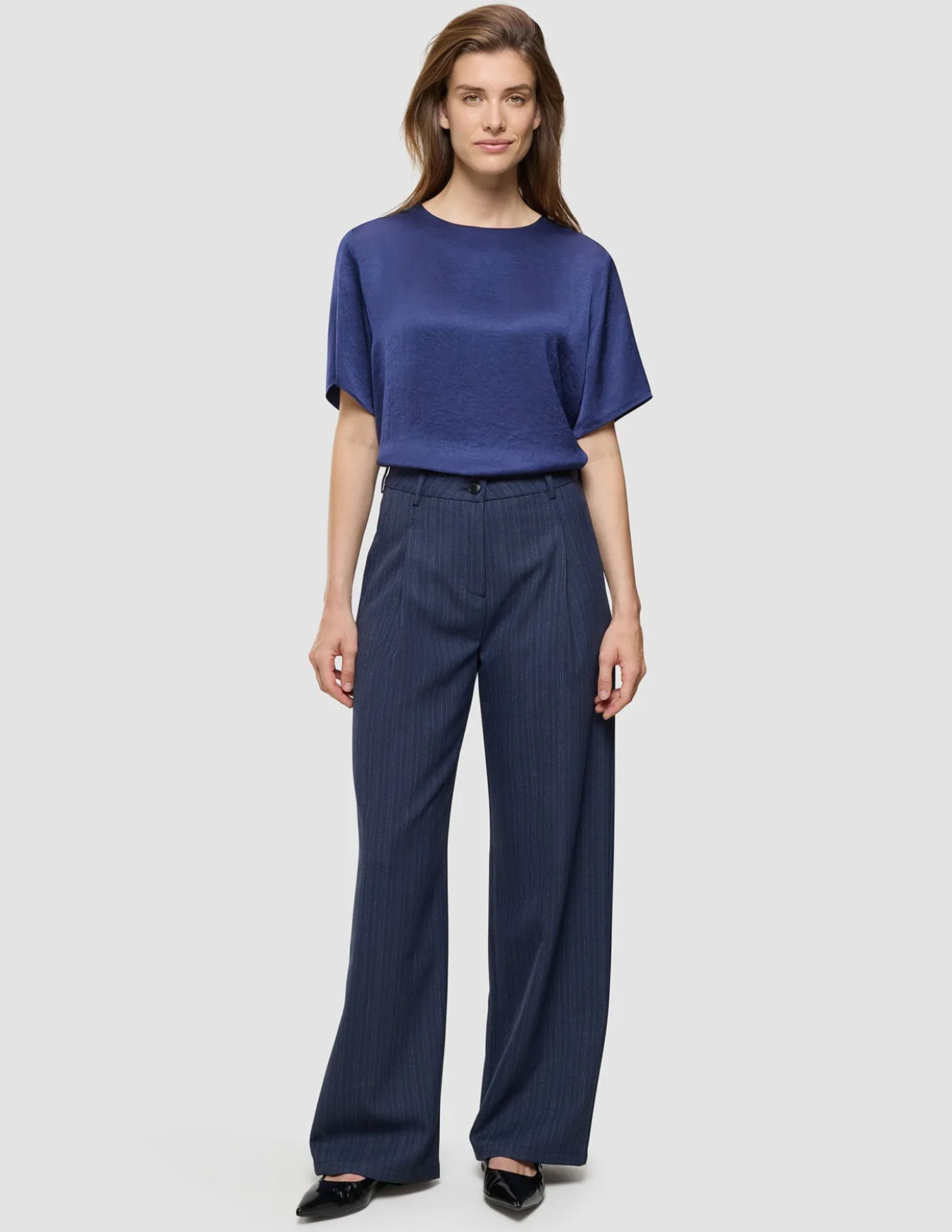 Women's Serene Pants Wide Marine Pinstripe