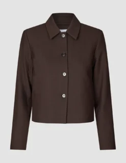 Women's Serene Short Jacket Chocolate Herringbone