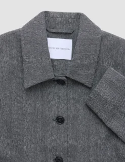 Women's Serene Short Jacket Grey Herringbone