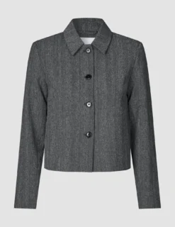 Women's Serene Short Jacket Grey Herringbone