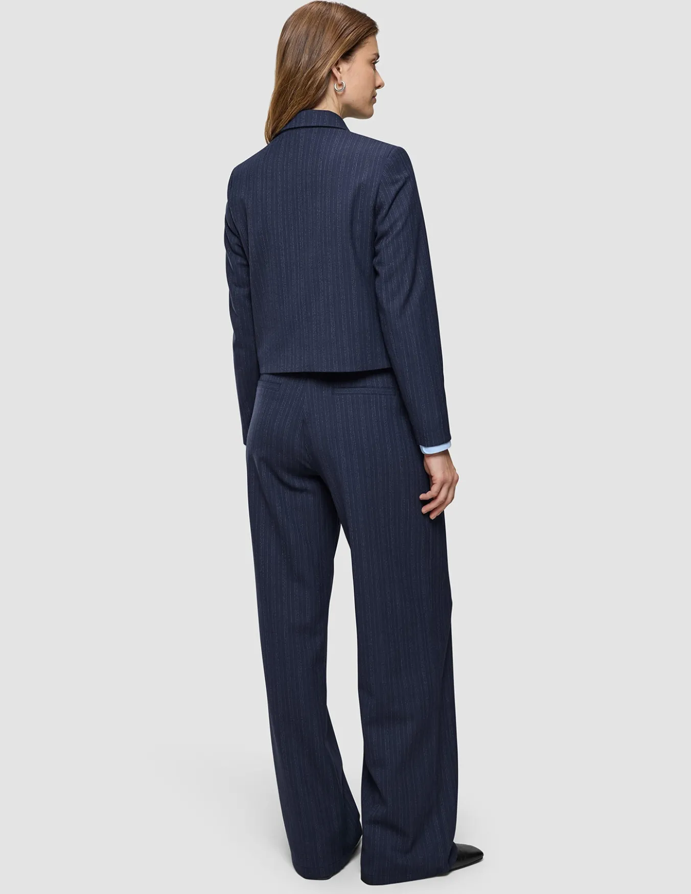Women's Serene Short Jacket Marine Pinstripe