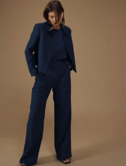 Women's Serene Short Jacket Marine Pinstripe