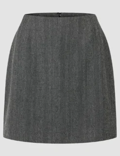 Women's Serene Short Skirt Grey Herringbone
