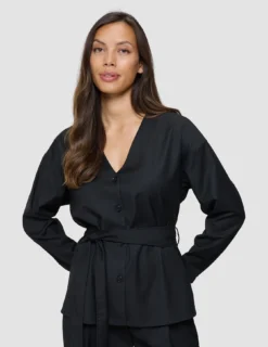 Women's Skye Belted Overshirt Black
