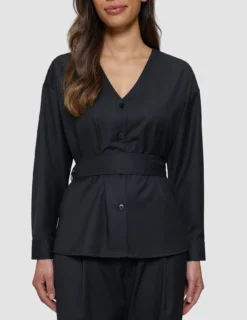 Women's Skye Belted Overshirt Black