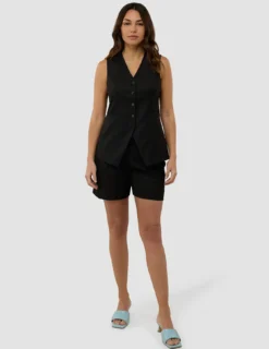 Women's Skye Long Vest Black