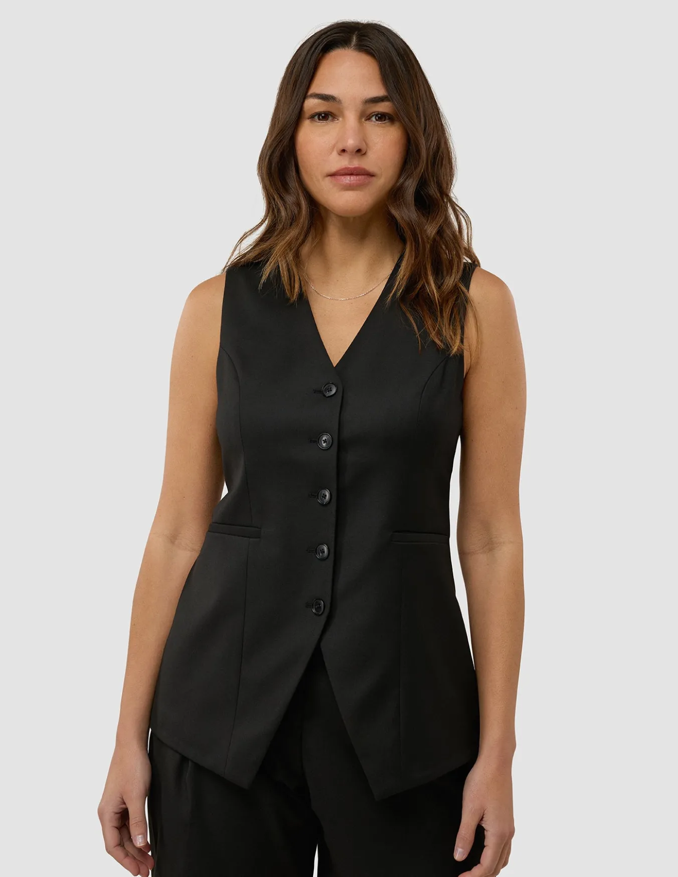 Women's Skye Long Vest Black
