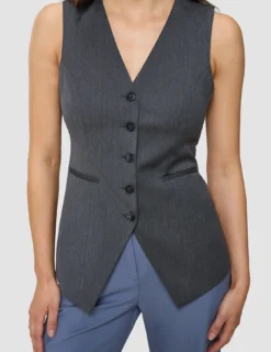 Women's Skye Long Vest Charcoal Melange