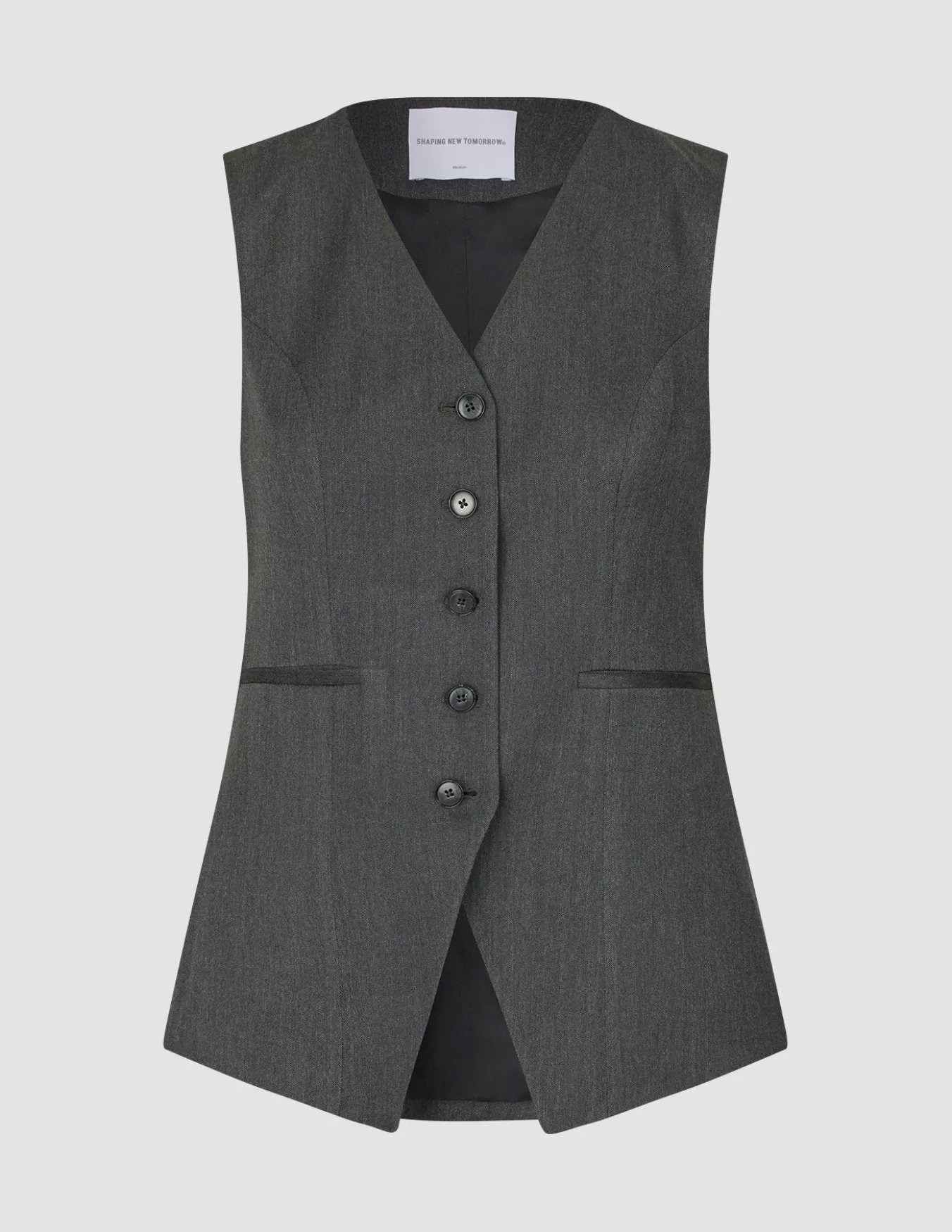 Women's Skye Long Vest Charcoal Melange