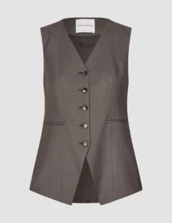 Women's Skye Long Vest Dark Chestnut Melange