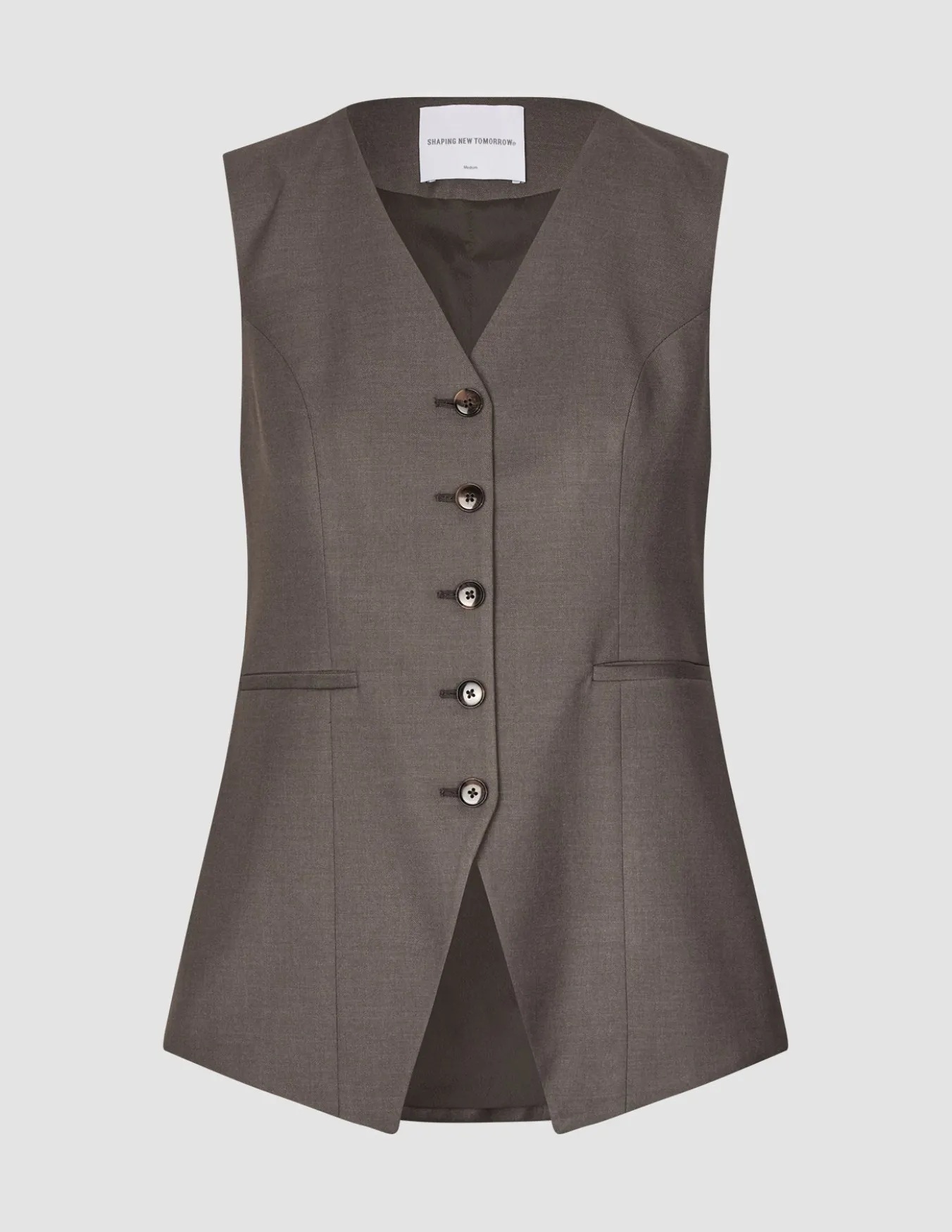 Women's Skye Long Vest Dark Chestnut Melange