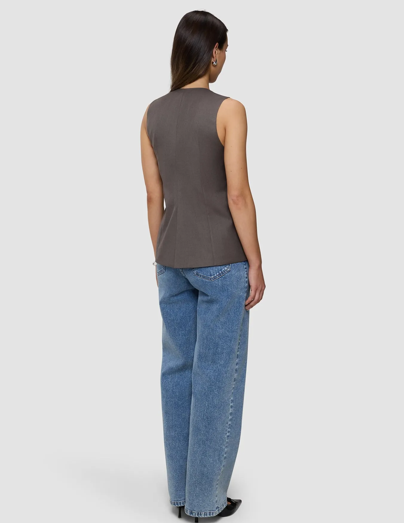 Women's Skye Long Vest Dark Chestnut Melange