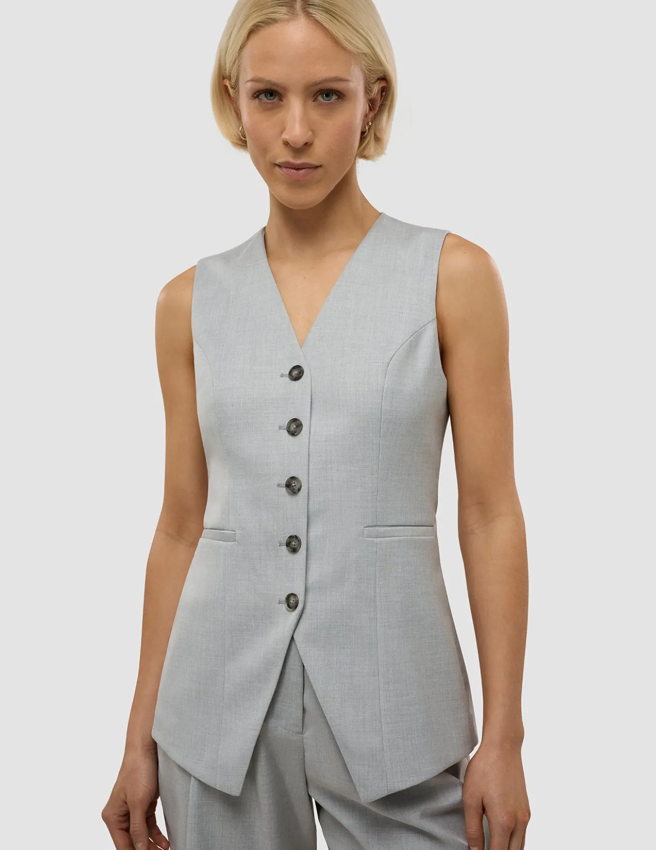 Women's Skye Long Vest Grey Pine Melange