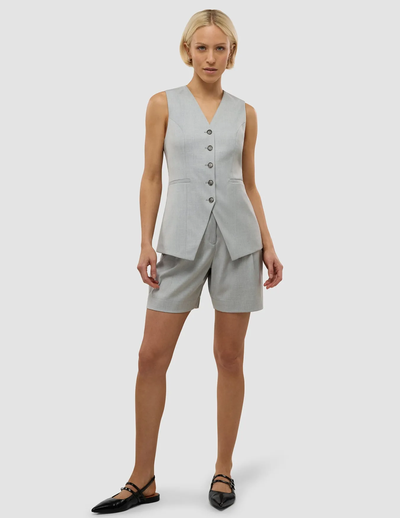 Women's Skye Long Vest Grey Pine Melange