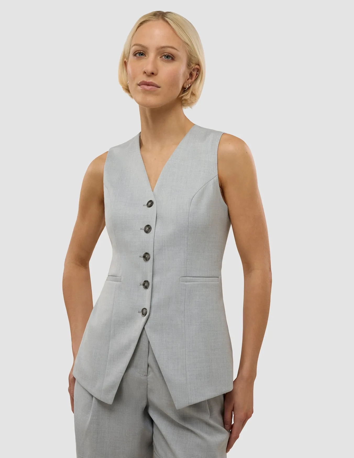 Women's Skye Long Vest Grey Pine Melange