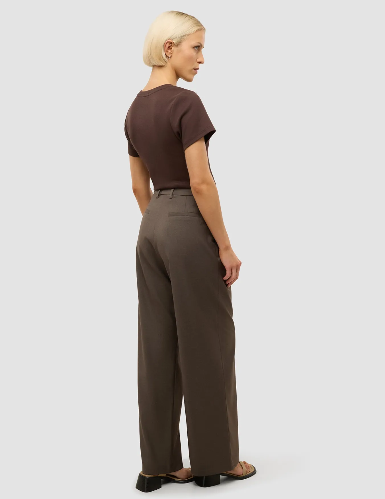 Women's Skye Pants Wide Dark Chestnut Melange