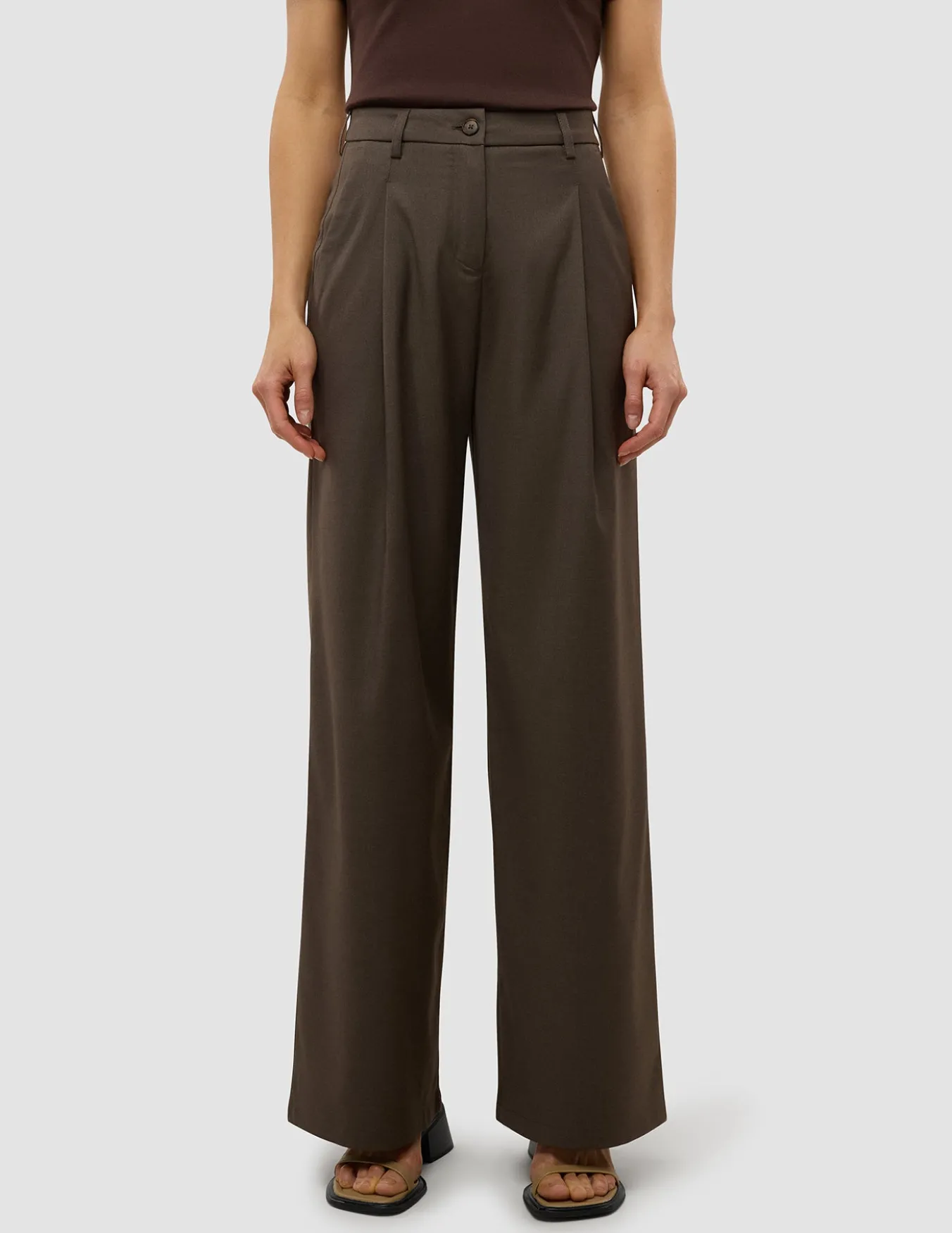 Women's Skye Pants Wide Dark Chestnut Melange