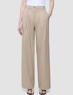 Women's Skye Pants Wide Sandy Beige Melange