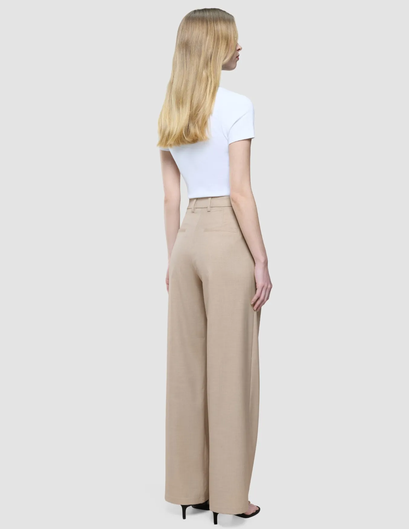 Women's Skye Pants Wide Sandy Beige Melange