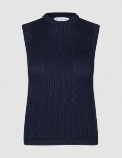 Women's Structured Knit Top Navy