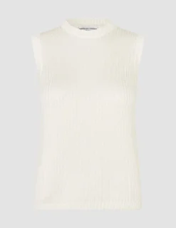 Women's Structured Knit Top Off White