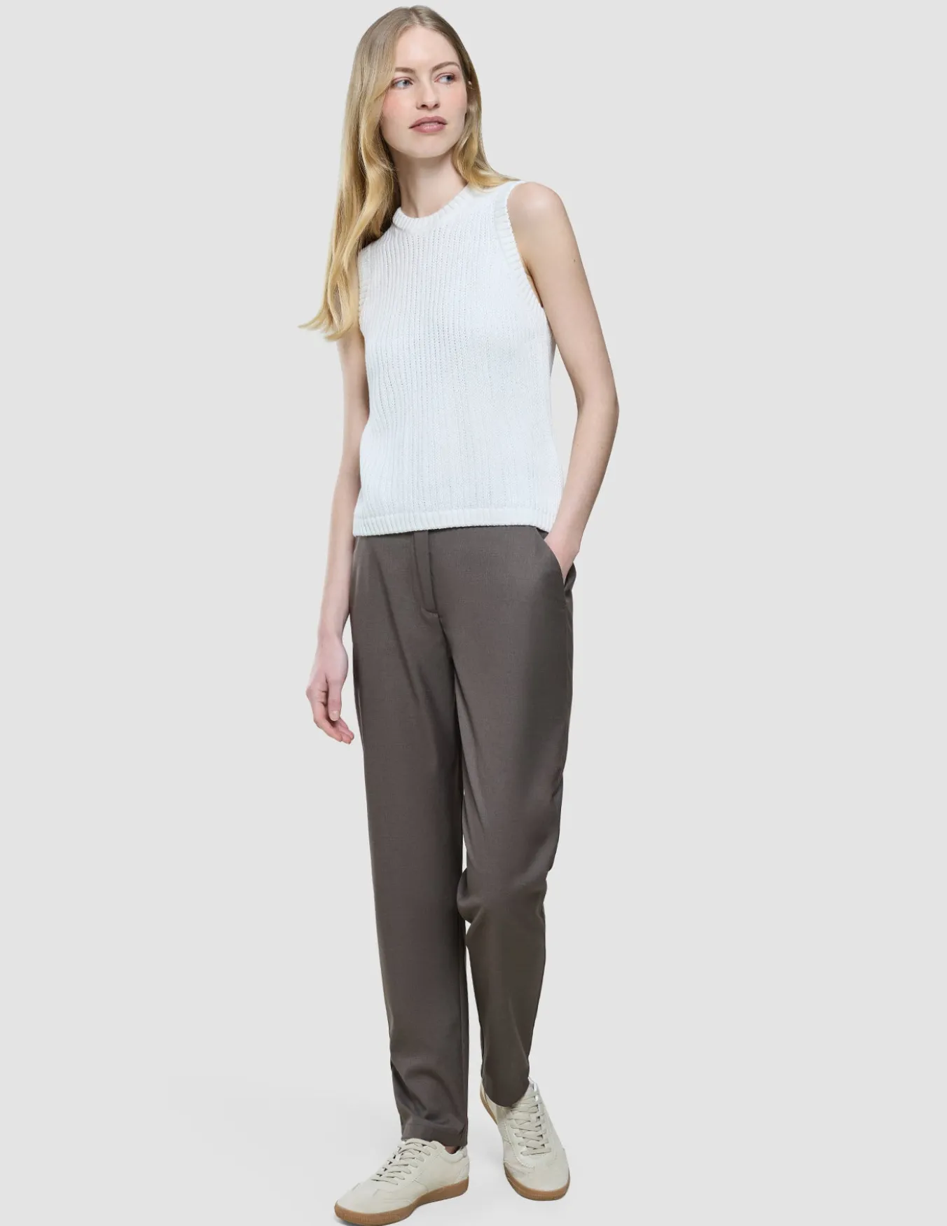 Women's Structured Knit Top Off White