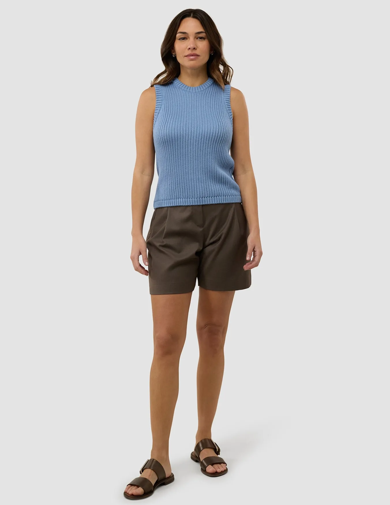 Women's Structured Knit Top Serenity Blue
