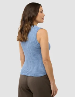 Women's Structured Knit Top Serenity Blue