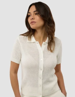 Women's Structured Polo Off White