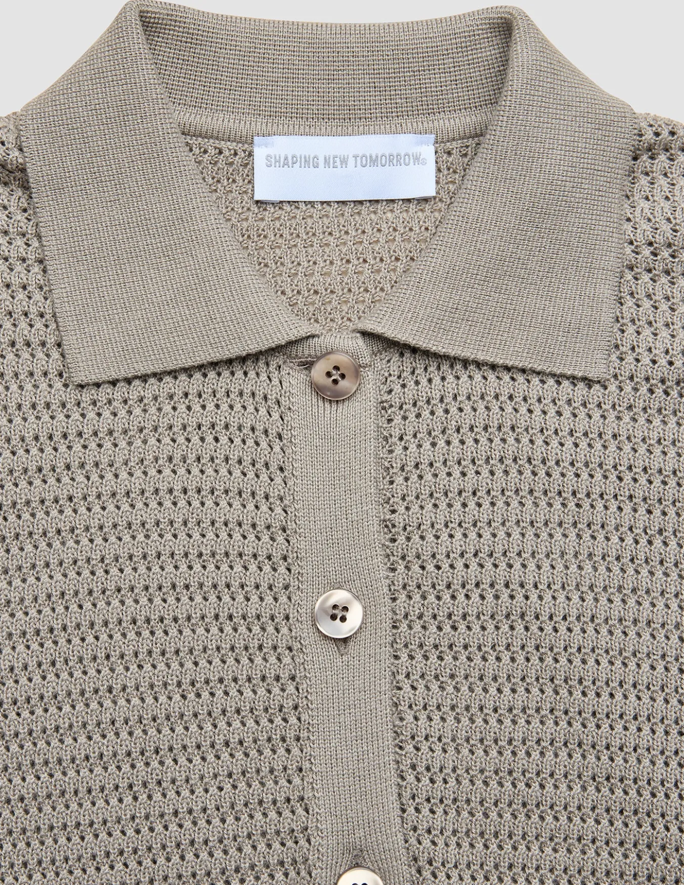 Women Structured Polo Long Sleeve Dark Sand