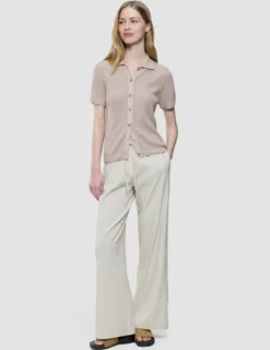 Women Structured Polo Sandy Beige