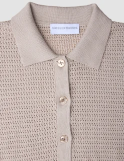 Women Structured Polo Sandy Beige